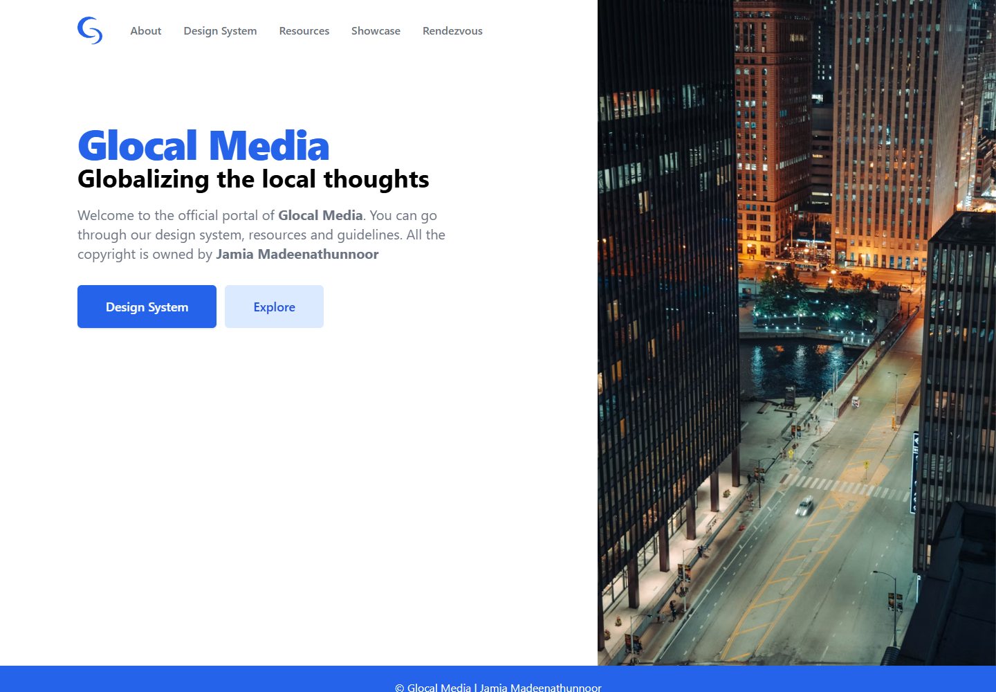 Glocal Media website homepage