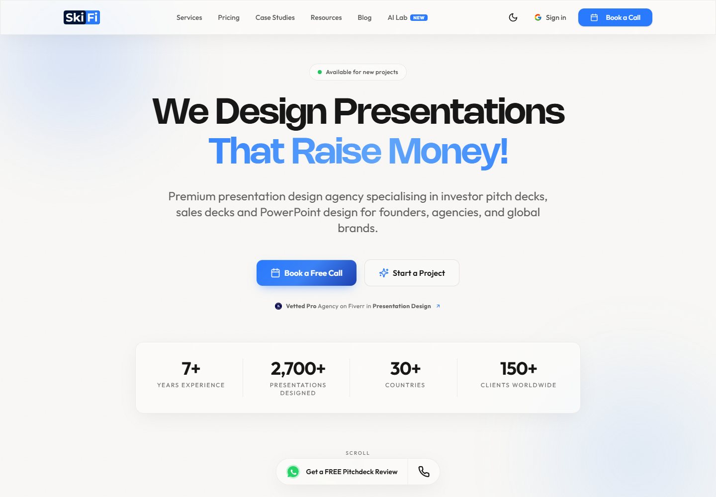 SkiFi Designs website homepage