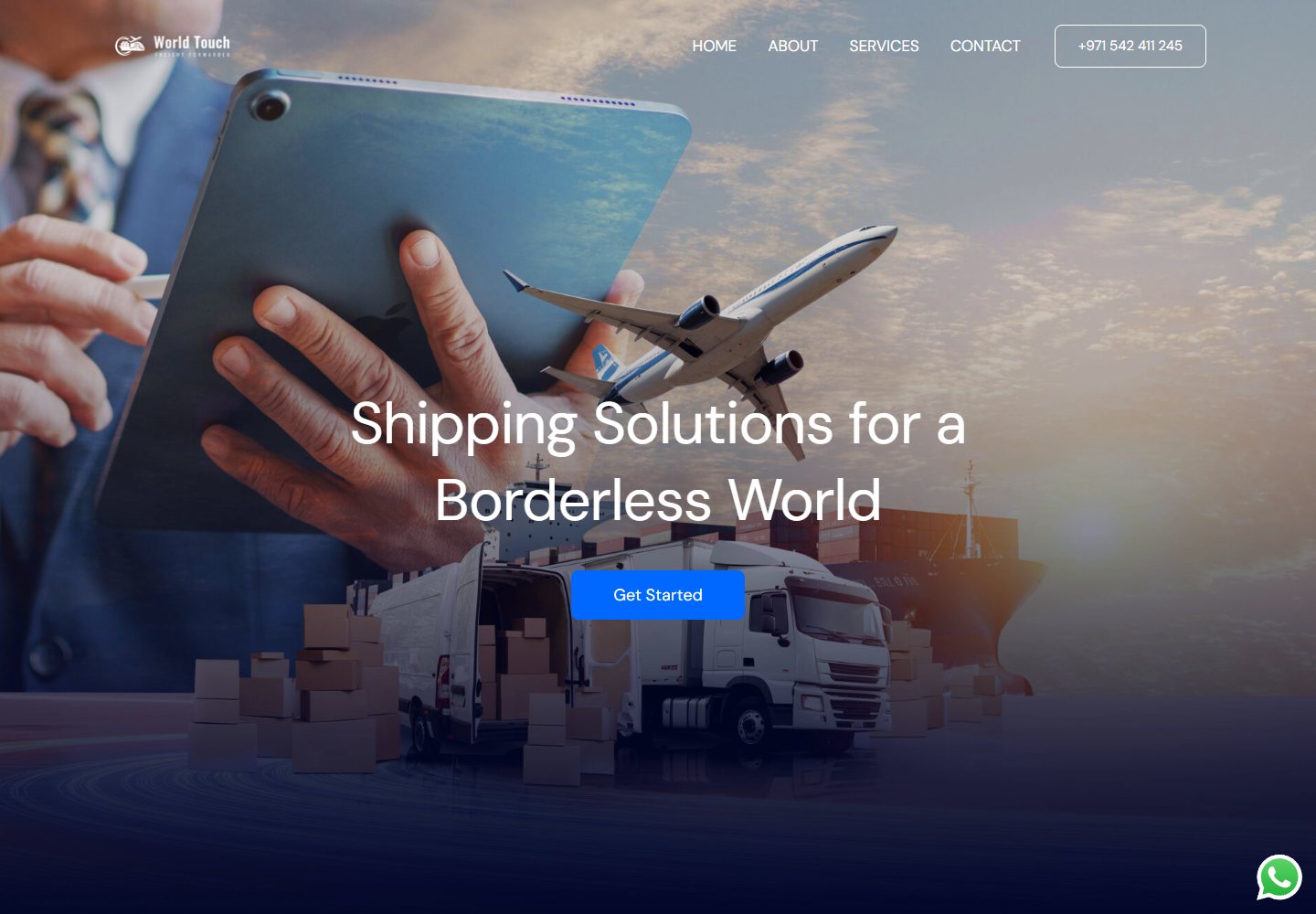 World Touch Freight Forwarder website homepage